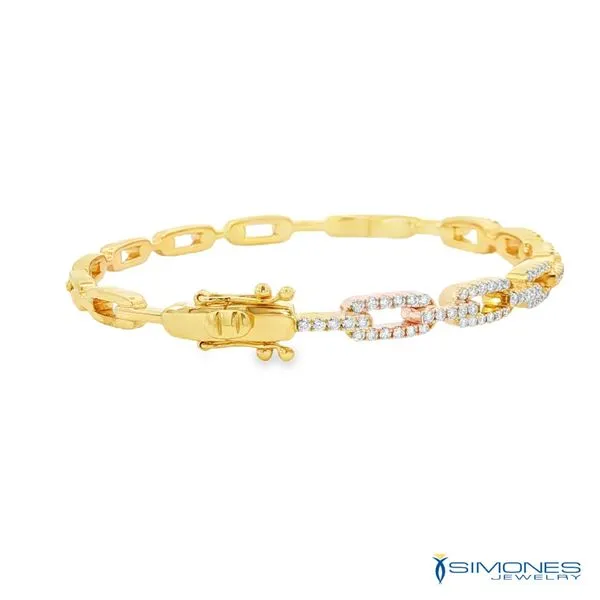 14K Yellow Diamond Bangle Image 4 Simones Jewelry, LLC Shrewsbury, NJ