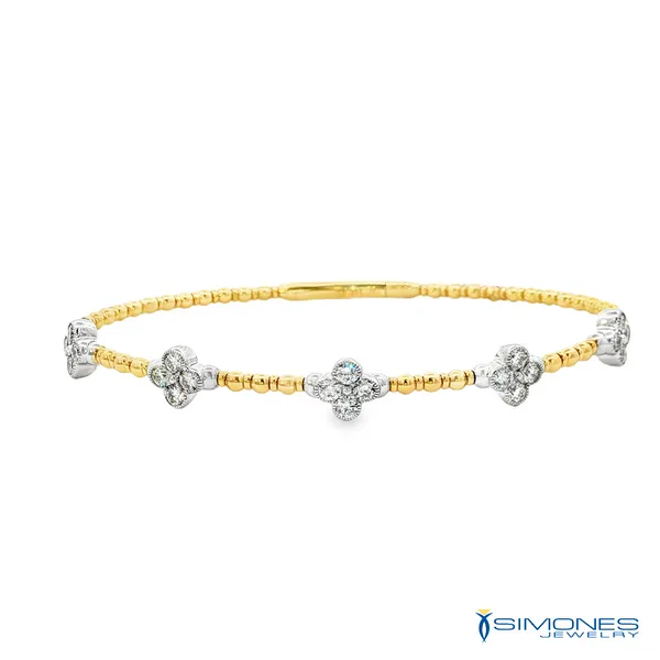 14K Yellow & White Diamond Flexible Bangle Simones Jewelry, LLC Shrewsbury, NJ