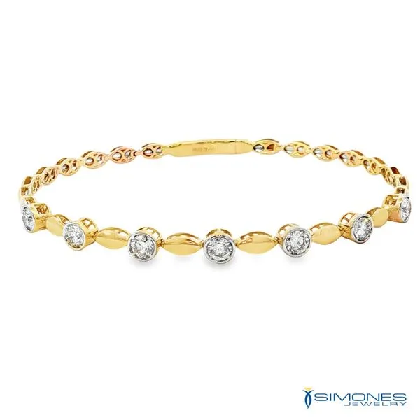 14K Yellow Diamond Flexible Bangle Bracelet Simones Jewelry, LLC Shrewsbury, NJ
