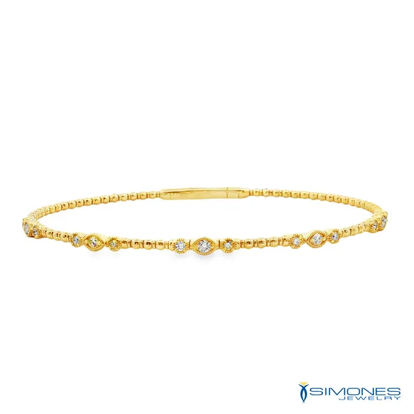 14K Yellow Diamond Flexible Bangle Bracelet Simones Jewelry, LLC Shrewsbury, NJ