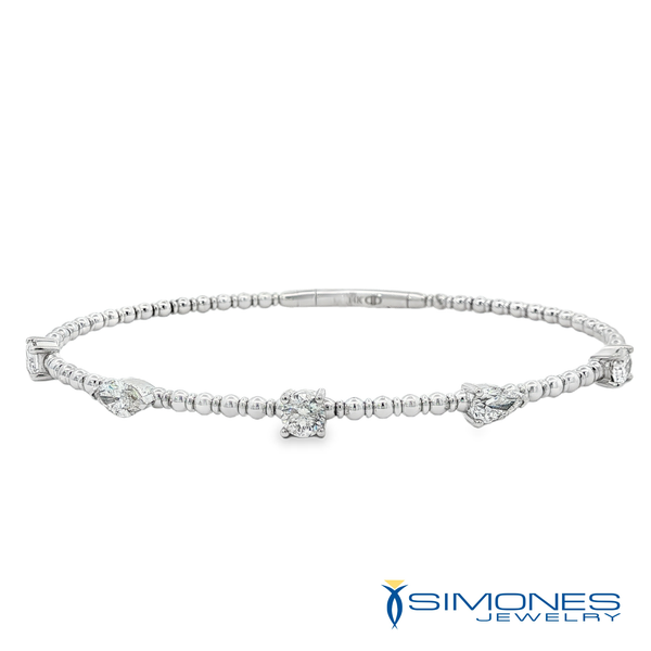 14K White Diamond Bangle Simones Jewelry, LLC Shrewsbury, NJ