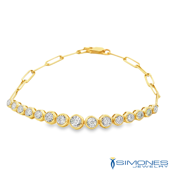 14K Yellow Diamond Bracelet Image 2 Simones Jewelry, LLC Shrewsbury, NJ