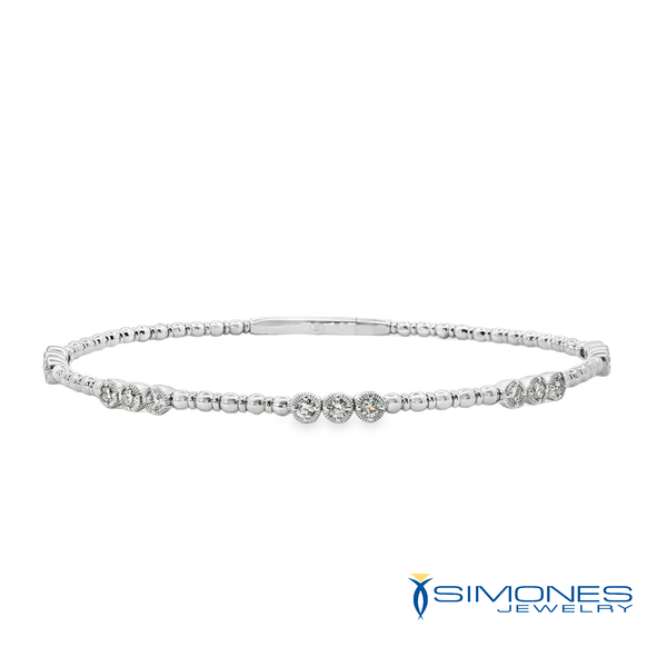 14K White Diamond Flexible Bangle Simones Jewelry, LLC Shrewsbury, NJ