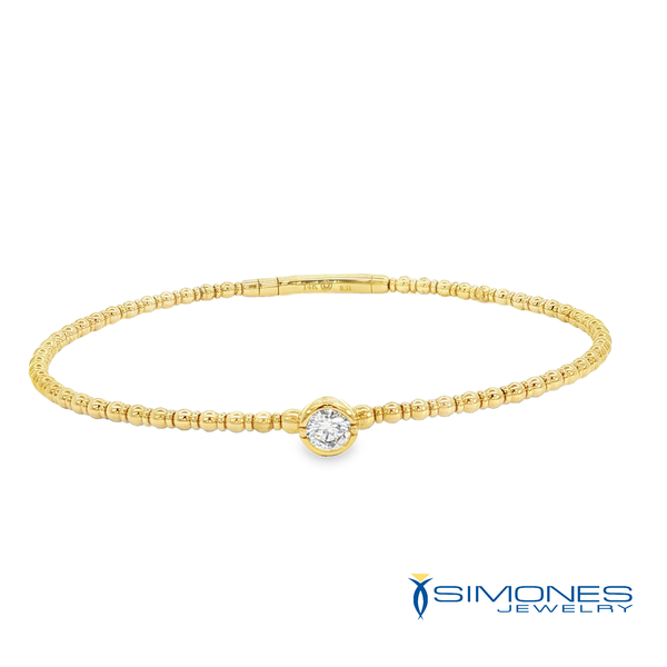 Diamond Bezel Beaded Bracelet in Yellow Gold Simones Jewelry, LLC Shrewsbury, NJ