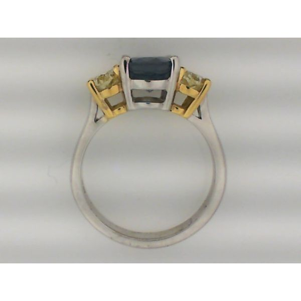 Sapphire and Fancy Yellow Diamond Ring Image 3 Simones Jewelry, LLC Shrewsbury, NJ