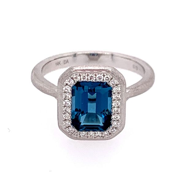 London Blue Topaz $ Diamond Ring Simones Jewelry, LLC Shrewsbury, NJ