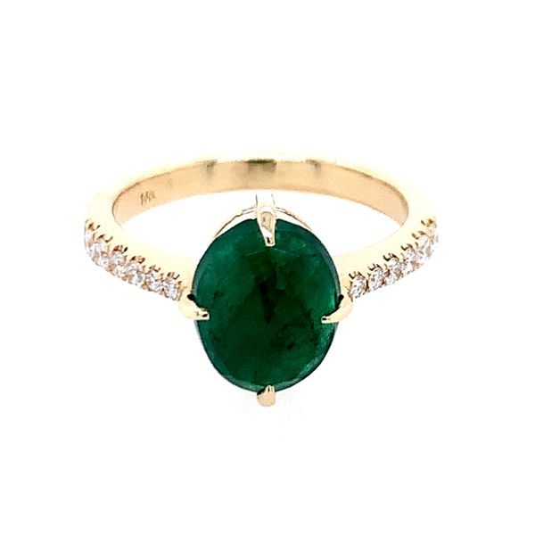 14K Emerald and Diamond Ring Image 2 Simones Jewelry, LLC Shrewsbury, NJ