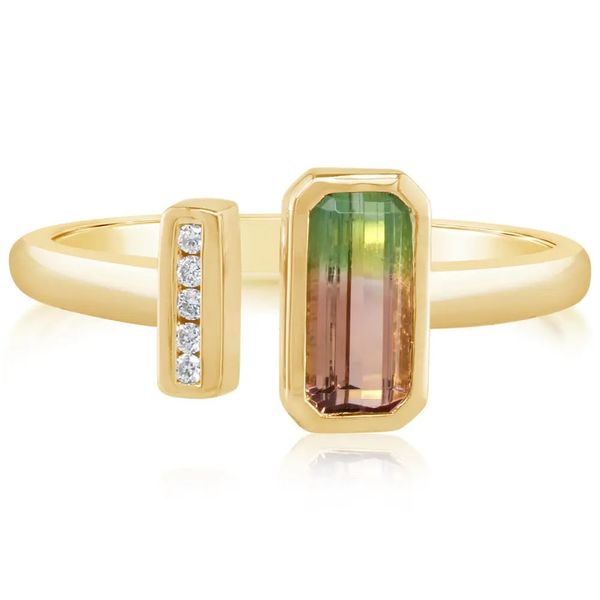 Bi-color Tourmaline Diamond Bar Ring Simones Jewelry, LLC Shrewsbury, NJ
