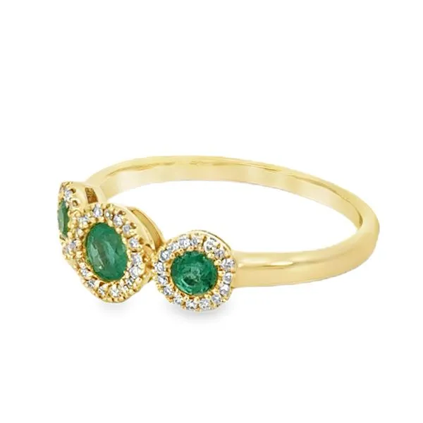14k Yellow Diamond & Emerald Ring Image 2 Simones Jewelry, LLC Shrewsbury, NJ