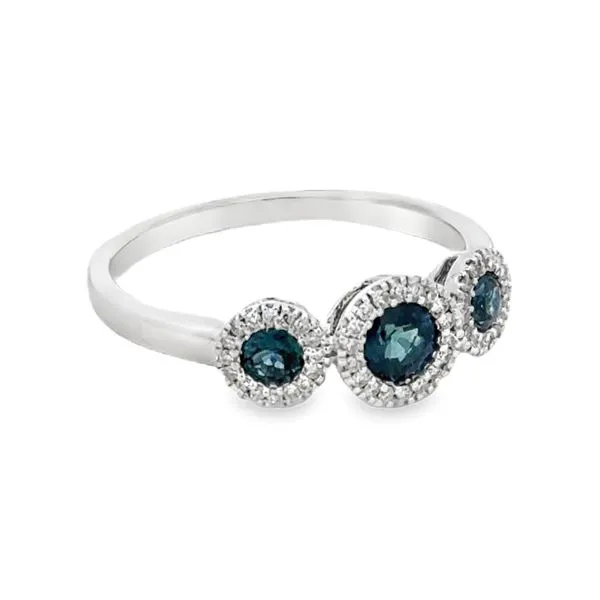 14K White Diamond & Sapphire Ring Image 2 Simones Jewelry, LLC Shrewsbury, NJ