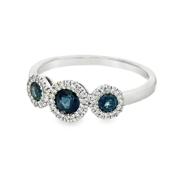 14K White Diamond & Sapphire Ring Image 3 Simones Jewelry, LLC Shrewsbury, NJ