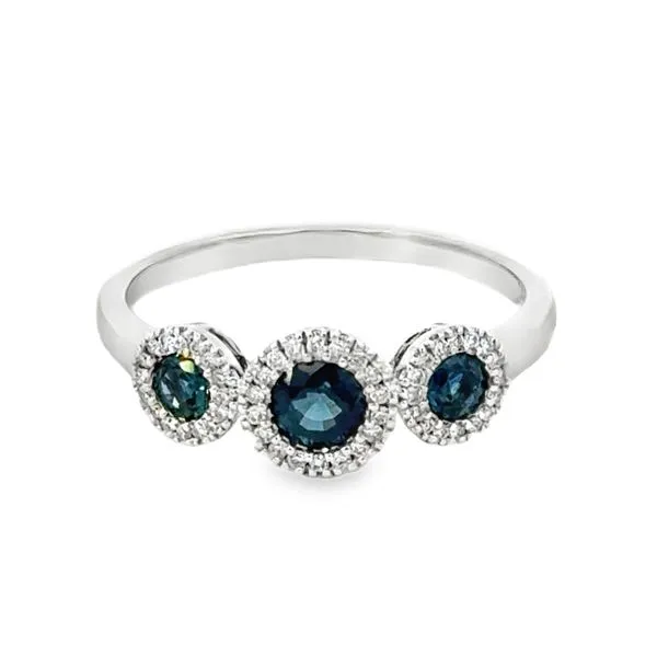 14K White Diamond & Sapphire Ring Simones Jewelry, LLC Shrewsbury, NJ