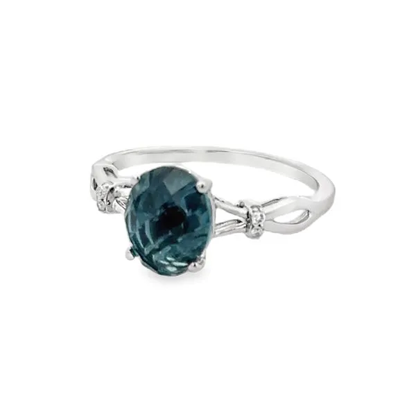 14K White Top Faceted London Blue Topaz Ring Image 3 Simones Jewelry, LLC Shrewsbury, NJ