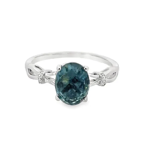 14K White Top Faceted London Blue Topaz Ring Simones Jewelry, LLC Shrewsbury, NJ