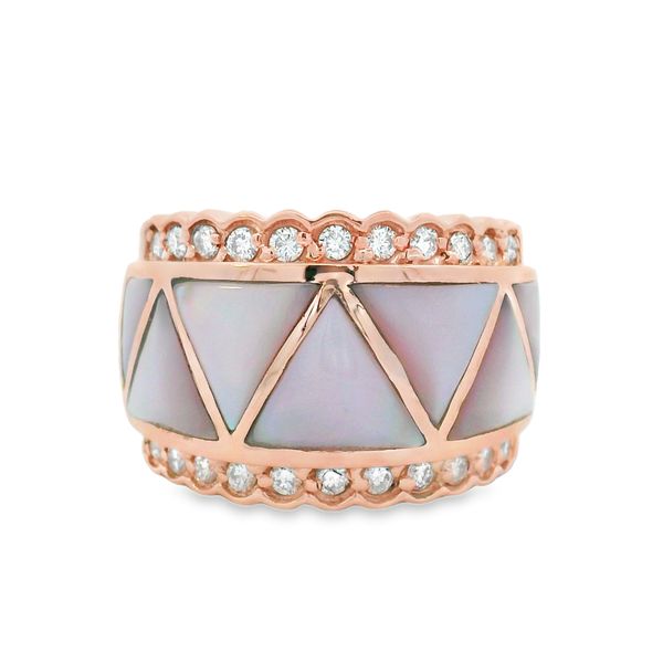14K Rose Diamond Mother Of Pearl Ring - Main Image