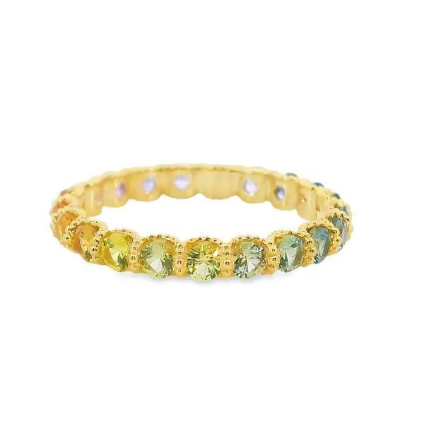 18K Yellow Multi Color Sapphire Band Image 3 Simones Jewelry, LLC Shrewsbury, NJ