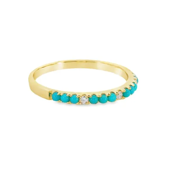 14K Yellow Diamond/Turquise Ring Image 3 Simones Jewelry, LLC Shrewsbury, NJ