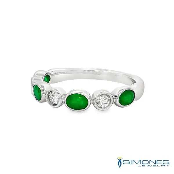 Diamond & Emerald Band Image 2 Simones Jewelry, LLC Shrewsbury, NJ