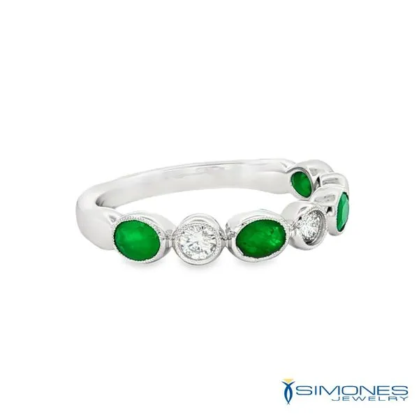Diamond & Emerald Band Image 3 Simones Jewelry, LLC Shrewsbury, NJ