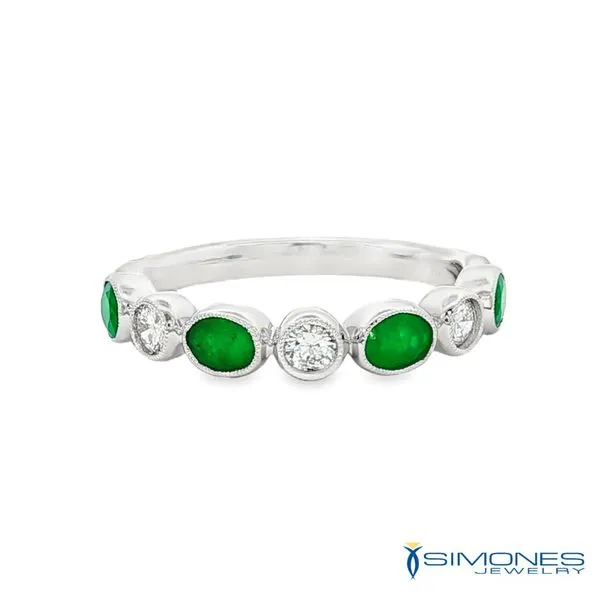 Diamond & Emerald Band Simones Jewelry, LLC Shrewsbury, NJ