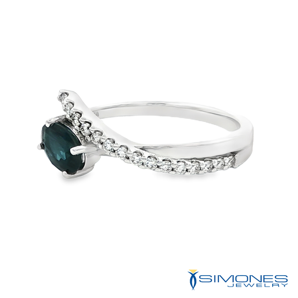 14K White Sapphire & Diamond Ring Image 2 Simones Jewelry, LLC Shrewsbury, NJ