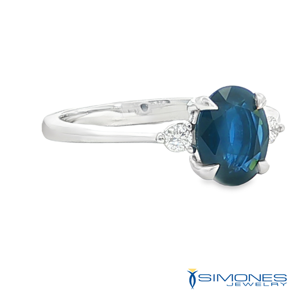 14K White Sapphire & Diamond Ring Image 3 Simones Jewelry, LLC Shrewsbury, NJ