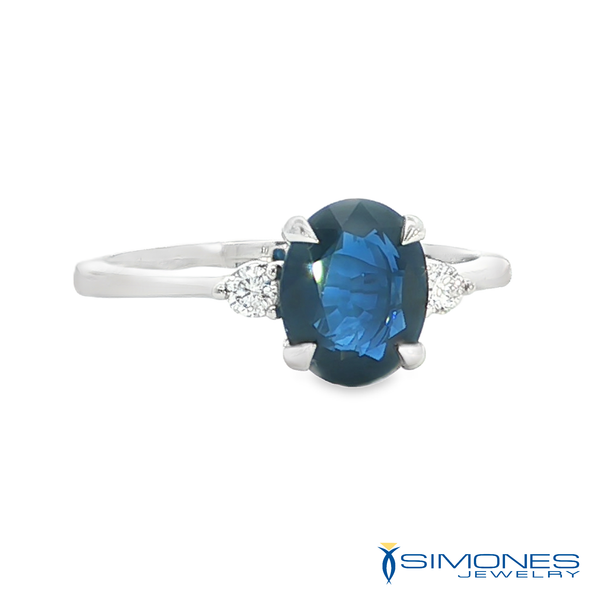 14K White Sapphire & Diamond Ring Simones Jewelry, LLC Shrewsbury, NJ