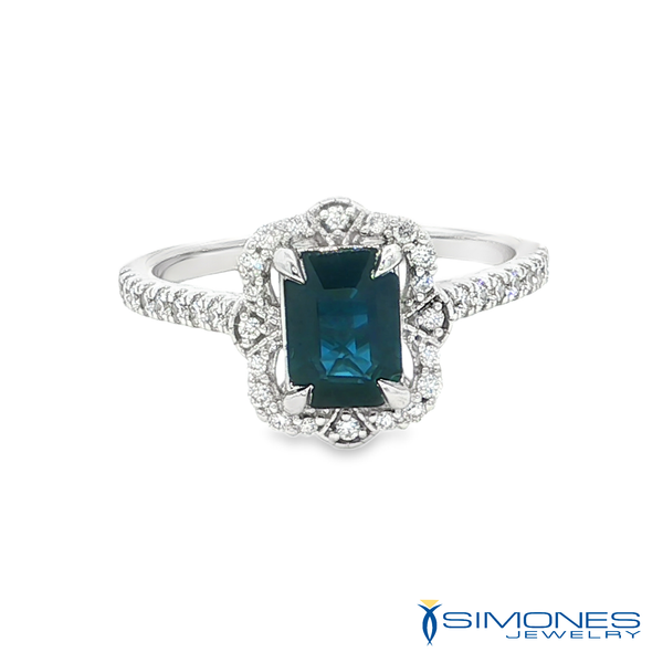 14K White Sapphire & Diamond Ring Simones Jewelry, LLC Shrewsbury, NJ