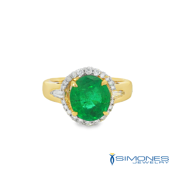 14K Yellow Emerald & Diamond Ring Simones Jewelry, LLC Shrewsbury, NJ
