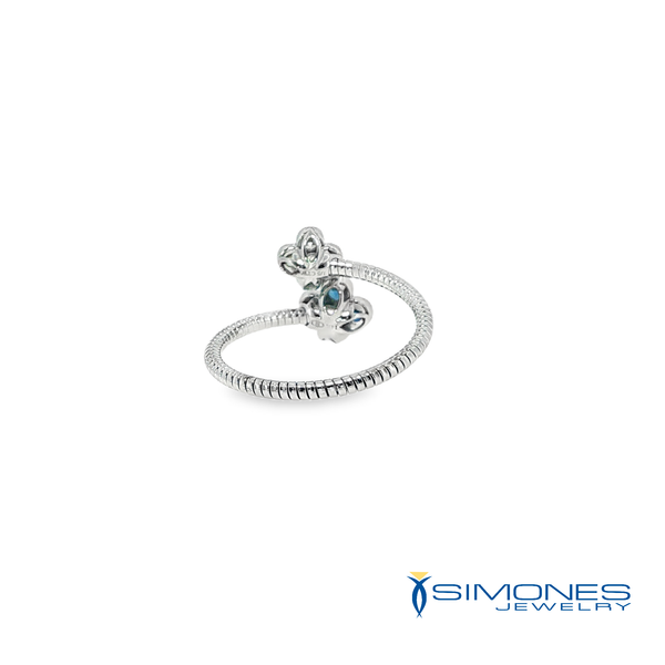 Sapphire Clover Flex Ring Image 3 Simones Jewelry, LLC Shrewsbury, NJ
