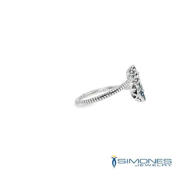 Sapphire Clover Flex Ring Image 4 Simones Jewelry, LLC Shrewsbury, NJ