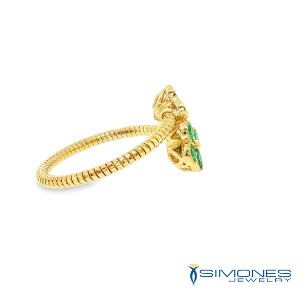 Emerald Clover Flex Ring Image 4 Simones Jewelry, LLC Shrewsbury, NJ