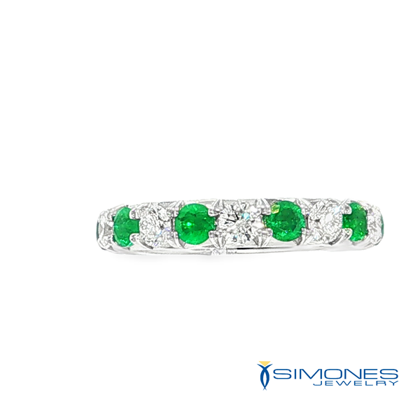 14K Emerald & Diamond Band Image 3 Simones Jewelry, LLC Shrewsbury, NJ