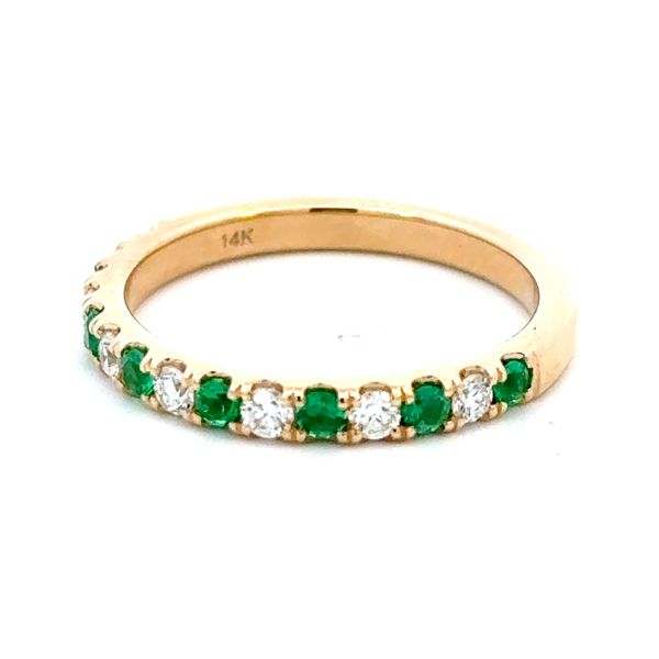 14K Diamond & Emerald Band Image 2 Simones Jewelry, LLC Shrewsbury, NJ