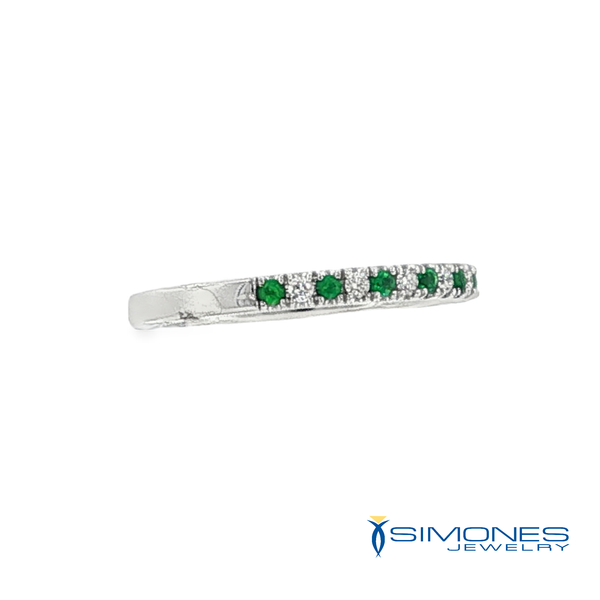 14K Diamond & Emerald Band Image 3 Simones Jewelry, LLC Shrewsbury, NJ