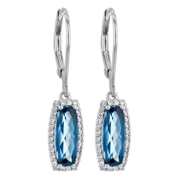 London Blue Topaz & Diamond Earrings Simones Jewelry, LLC Shrewsbury, NJ