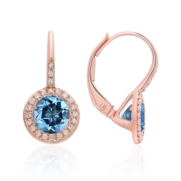 Blue Topaz & Diamond Earrings Simones Jewelry, LLC Shrewsbury, NJ
