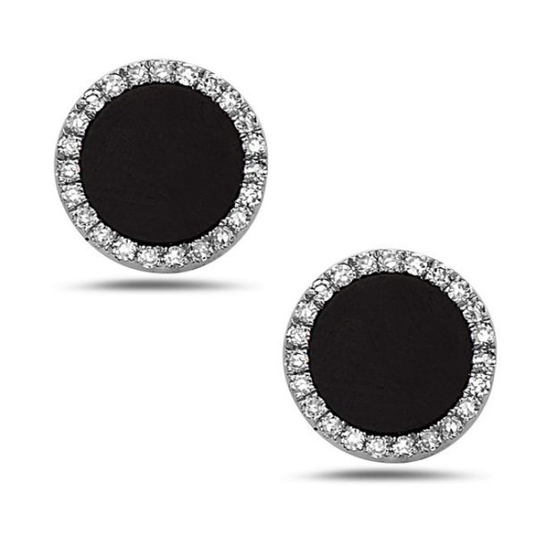 Black Agate $ Diamond Earrings Simones Jewelry, LLC Shrewsbury, NJ