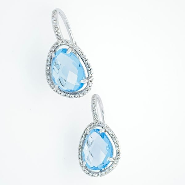 Diamond & Blue Topaz Earrings Simones Jewelry, LLC Shrewsbury, NJ
