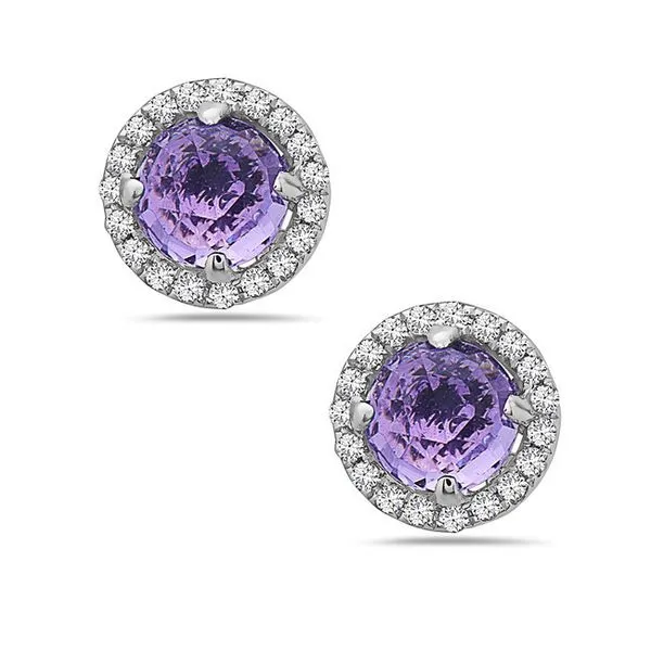 Amethyst Diamond Halo Earrings Simones Jewelry, LLC Shrewsbury, NJ