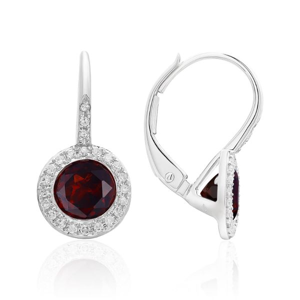 Garnet & Diamond Earrings Simones Jewelry, LLC Shrewsbury, NJ