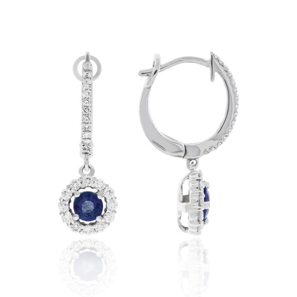 Diamond & Sapphire Drop Earrings Simones Jewelry, LLC Shrewsbury, NJ