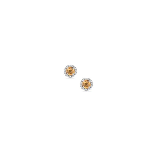 14K White Gold Citrine & Diamond Halo Earrings Simones Jewelry, LLC Shrewsbury, NJ