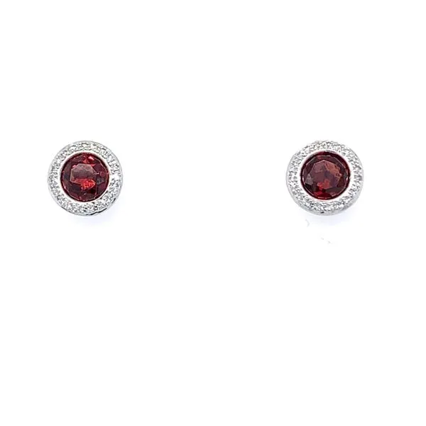 Garnet & Diamond Earrings Image 2 Simones Jewelry, LLC Shrewsbury, NJ