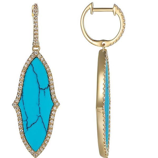 Turquoise & Diamond Earrings Simones Jewelry, LLC Shrewsbury, NJ