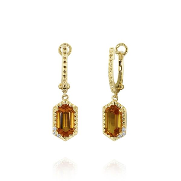 14 Karat Yellow Gold Citrine Diamond Earrings Simones Jewelry, LLC Shrewsbury, NJ