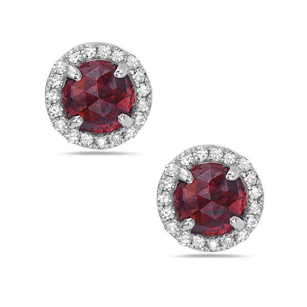 Diamond and Garnet Earrings Simones Jewelry, LLC Shrewsbury, NJ