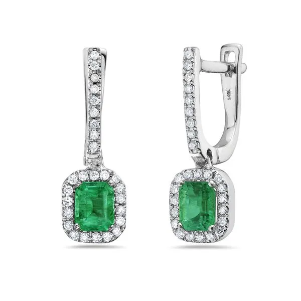 Emerald & Diamond Earrings Simones Jewelry, LLC Shrewsbury, NJ