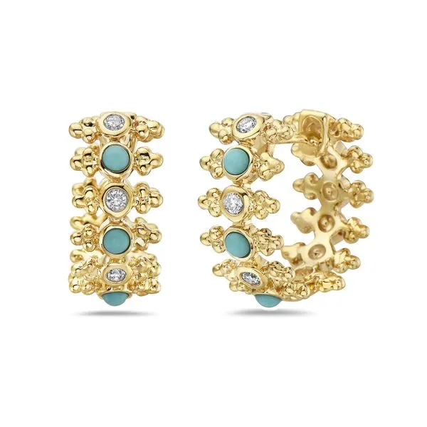 Turquoise and Diamond Hoops Simones Jewelry, LLC Shrewsbury, NJ
