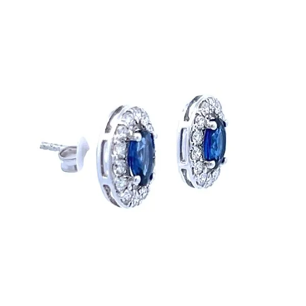 14K Sapphire & Diamond Earrings Image 2 Simones Jewelry, LLC Shrewsbury, NJ